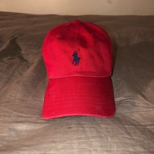 Red polo hat